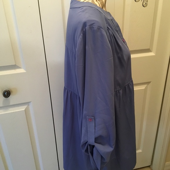 Susan Graver NWT large Lilac 3/4 sleeve Blouse - Picture 5 of 7